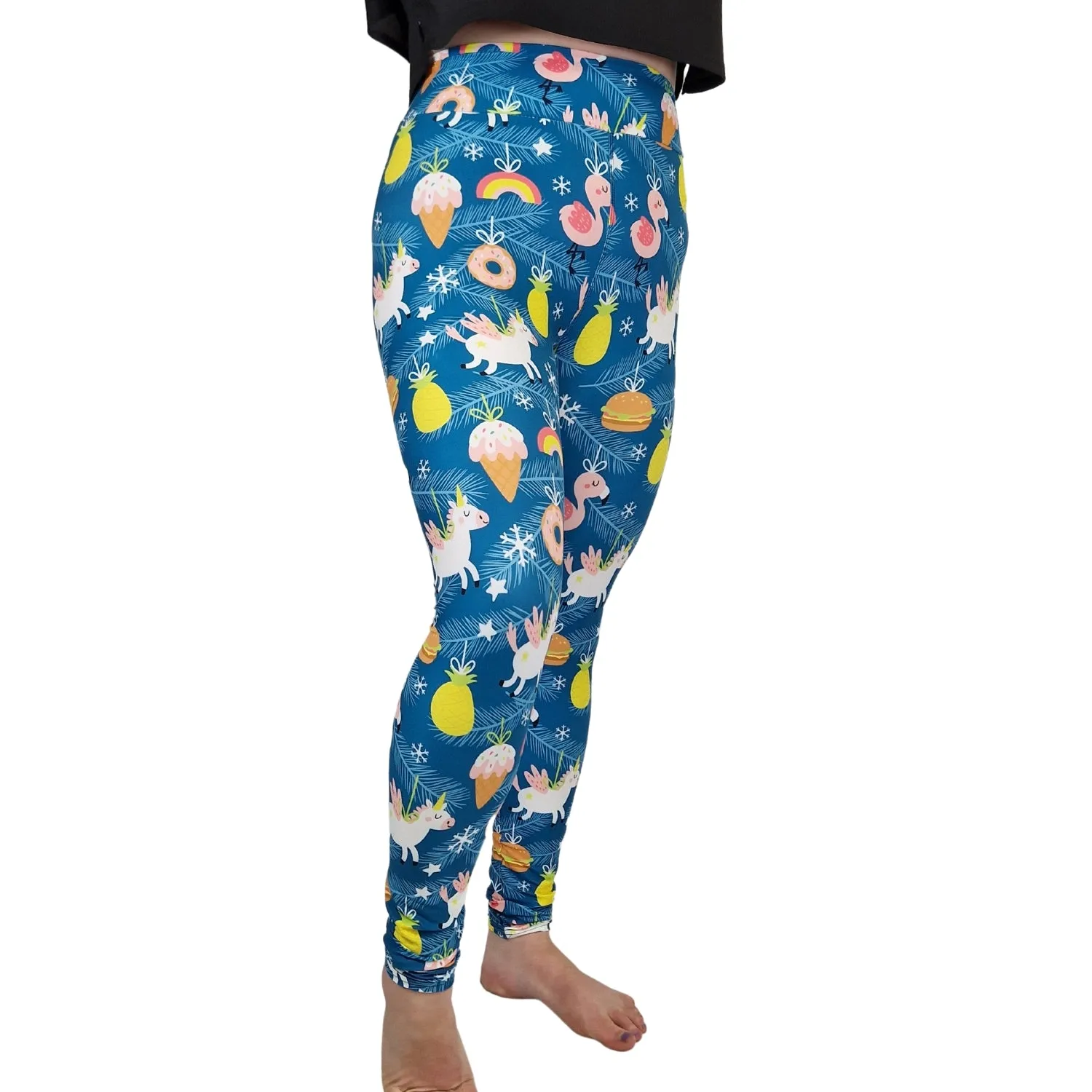 24/7 Full Length Leggings – Festive Summer Christmas Pattern