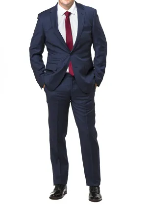 Adam Baker Men's Slim Fit Single Breasted 2-Piece 100% Wool Suit