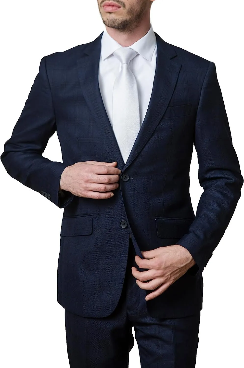 Adam Baker Men's Slim Fit Single-Breasted 2-Piece (Jacket & Pants) Suit