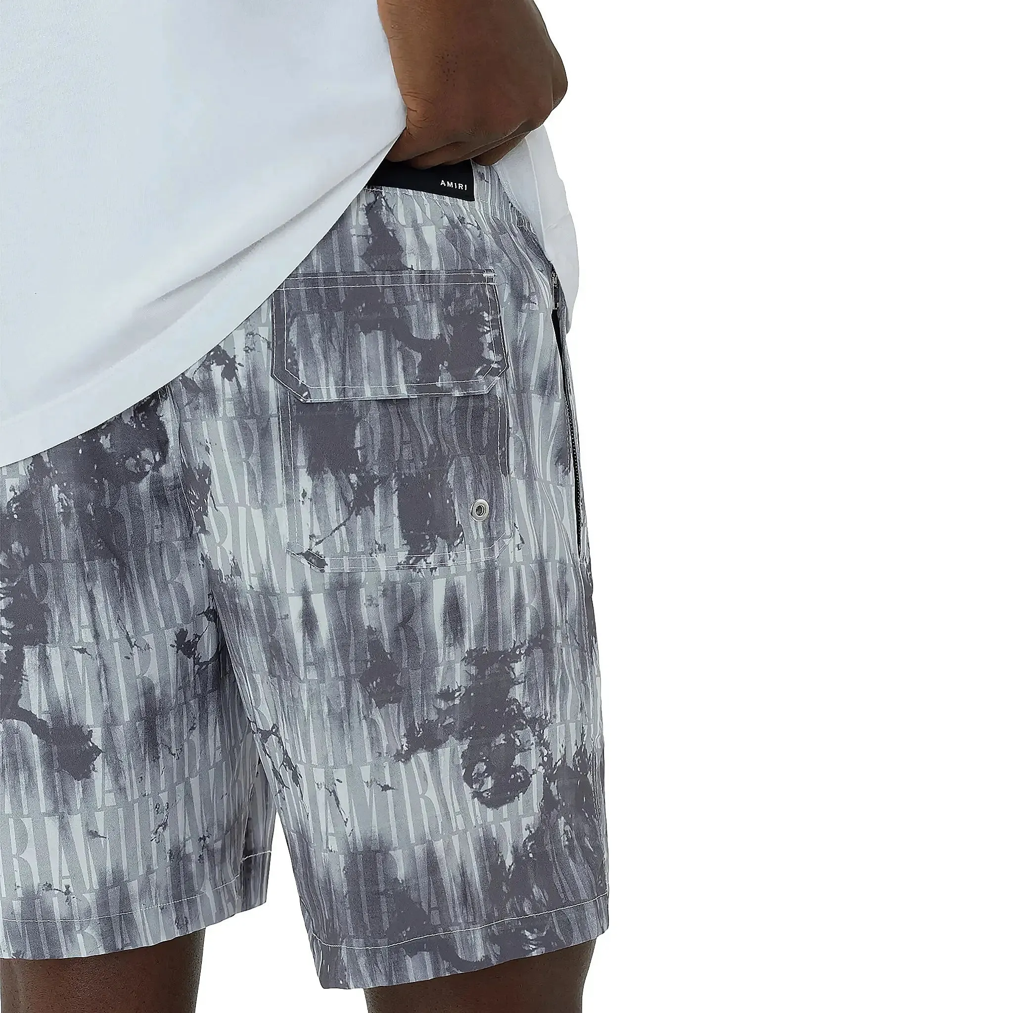 Amiri Tie Dye Grey Swim Shorts