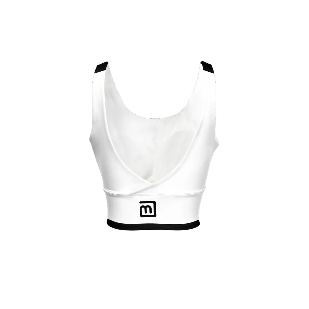 Be-Jazzy White Women's Recycled Sports Bra