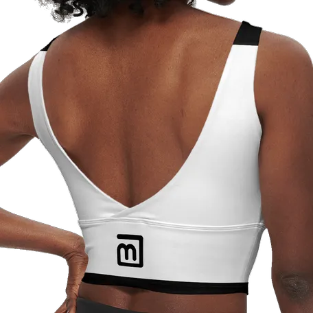 Be-Jazzy White Women's Recycled Sports Bra