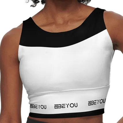 Be-Jazzy White Women's Recycled Sports Bra