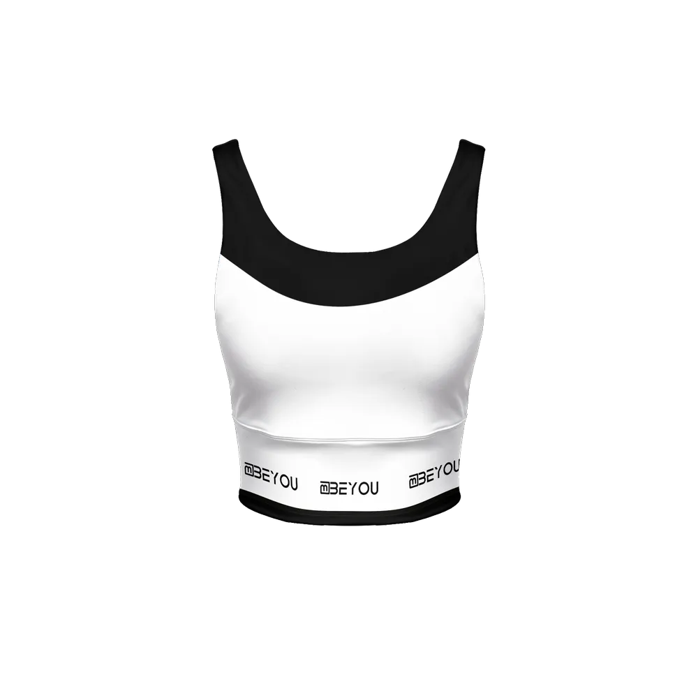 Be-Jazzy White Women's Recycled Sports Bra