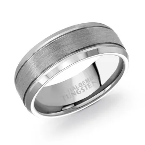 Beveled Dual-Finish Tungsten Band 8mm