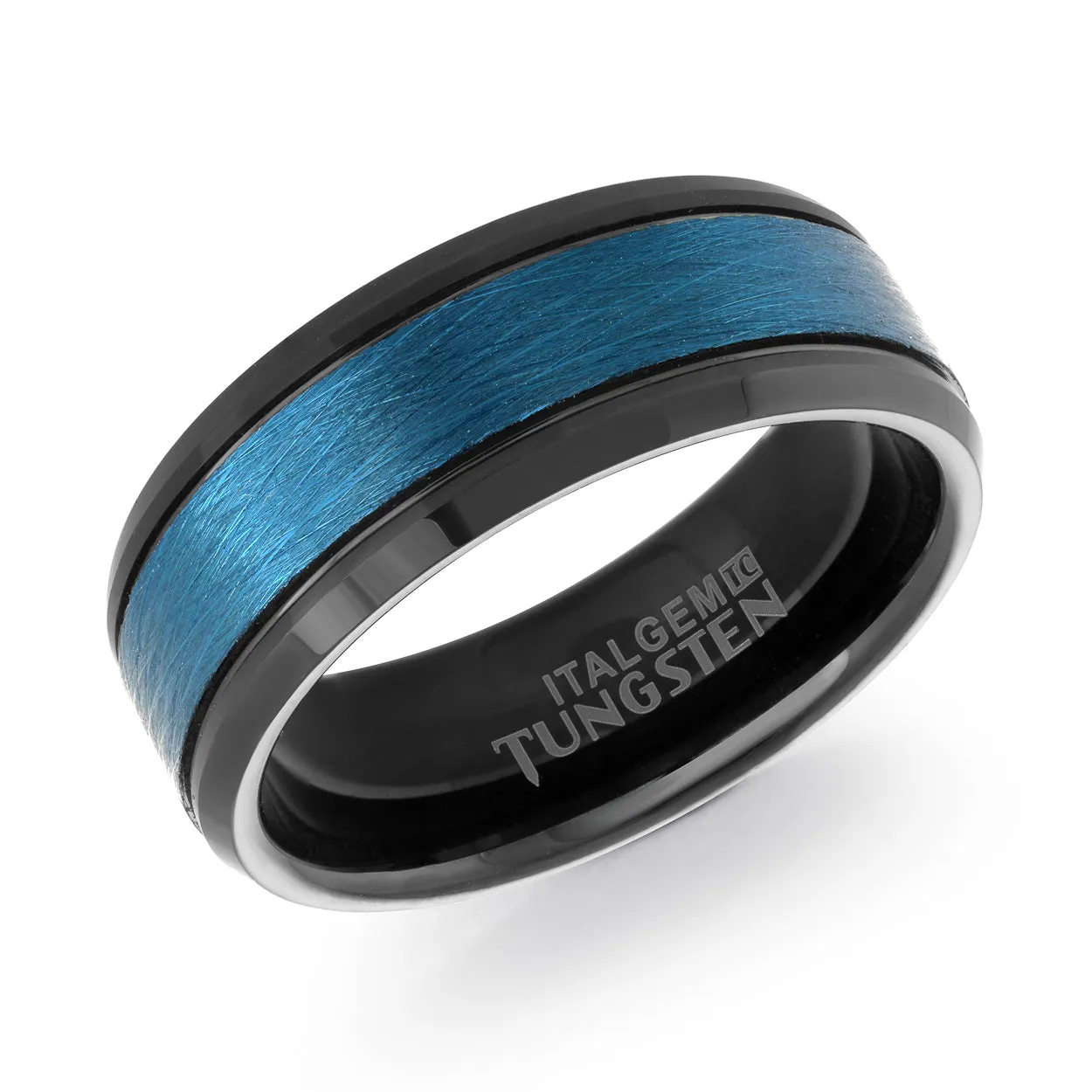Beveled Dual-Finish Tungsten Band 8mm