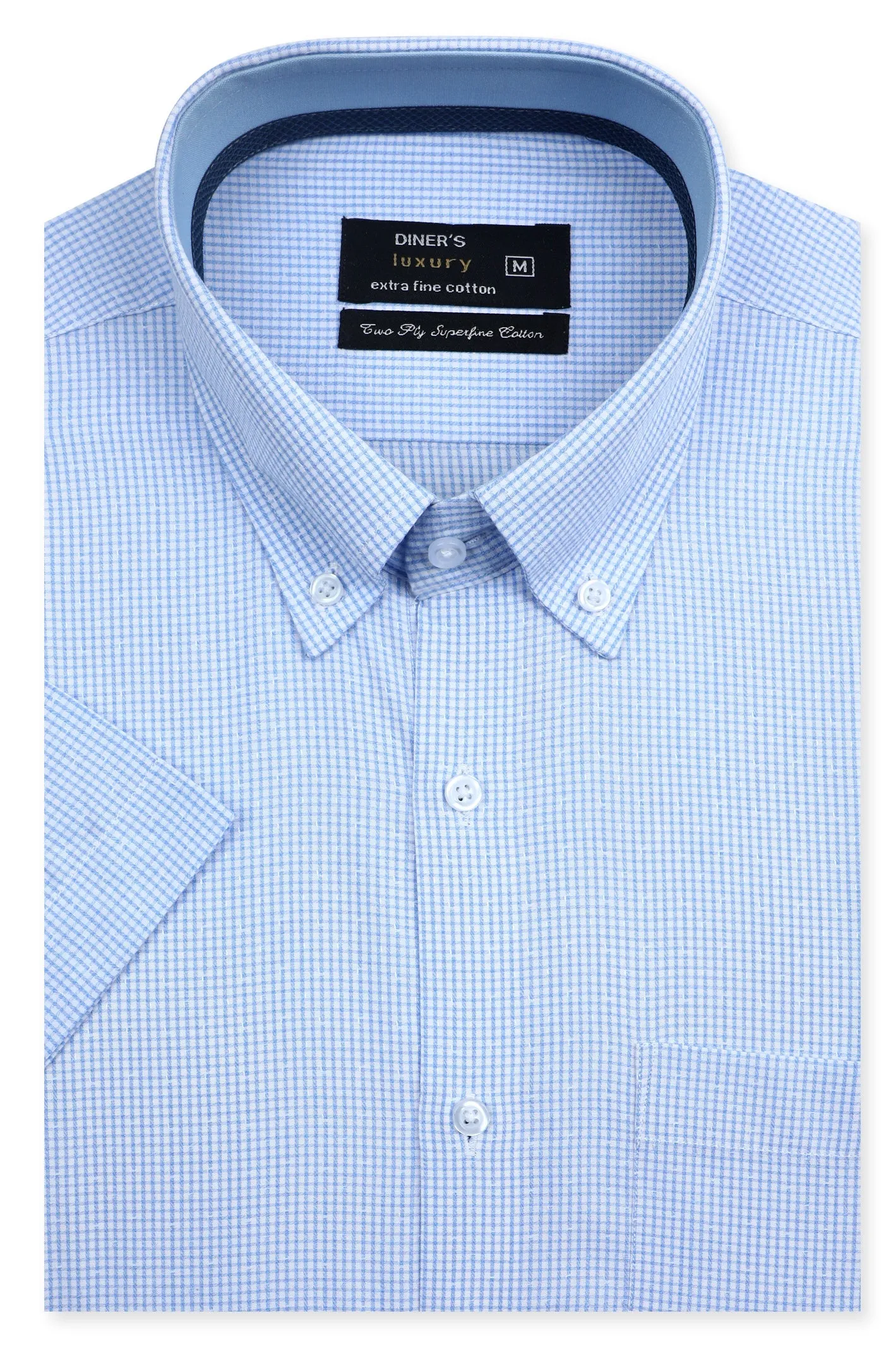Blue Min Check Formal Men Shirt