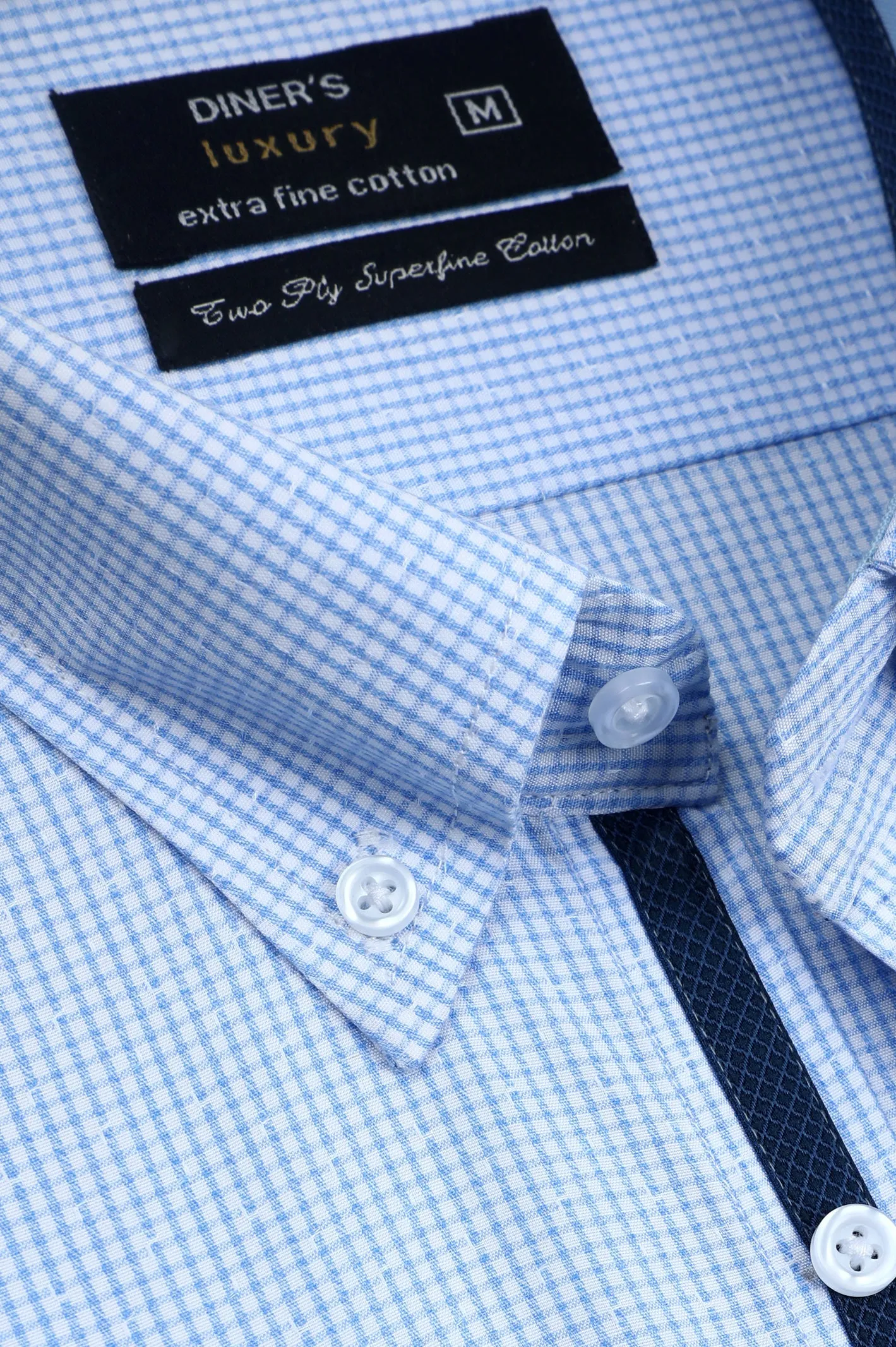 Blue Min Check Formal Men Shirt
