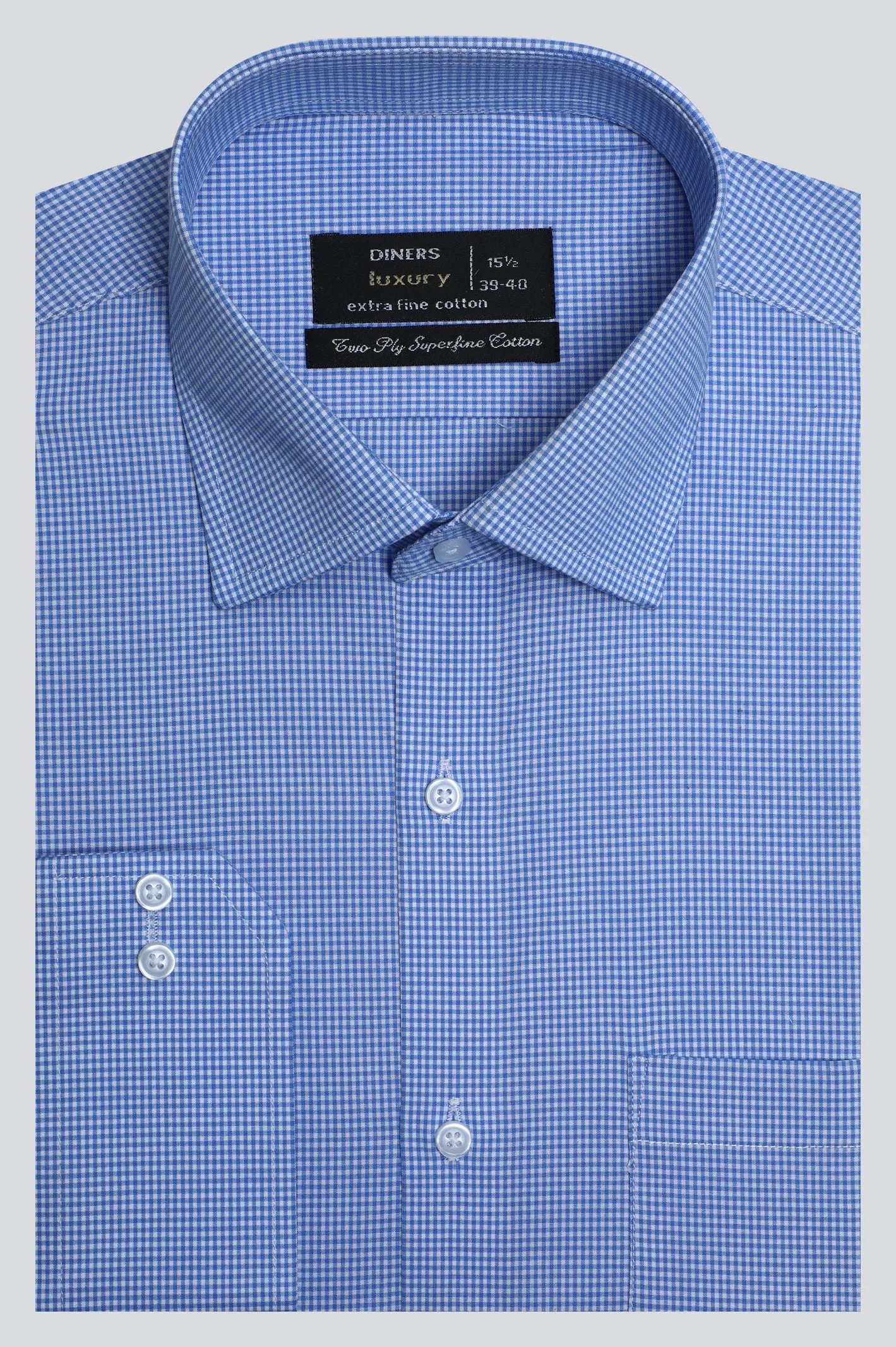 Blue Pin Check Formal Shirt
