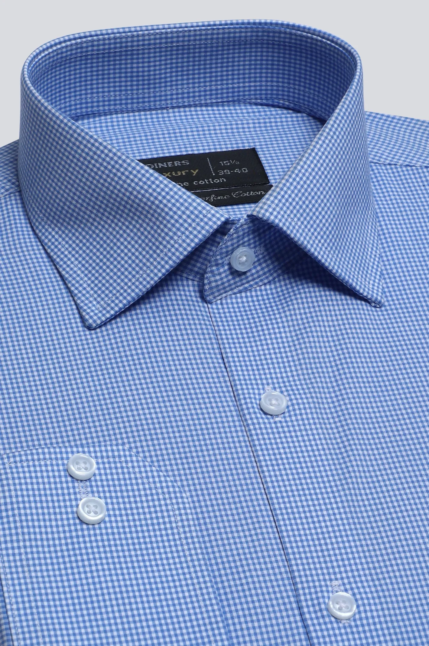 Blue Pin Check Formal Shirt