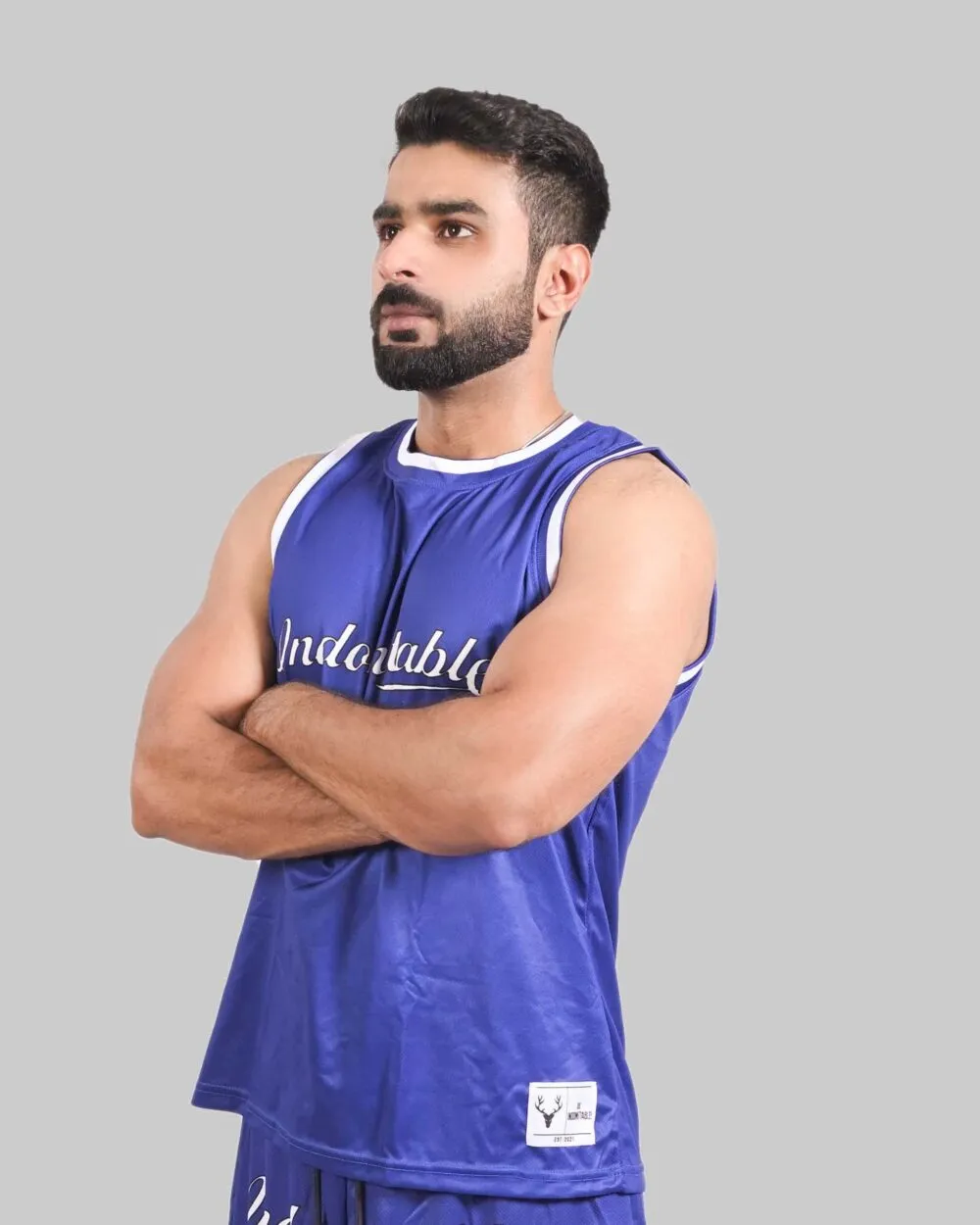 BreezyMesh Dri-Fit TankTop (NAVY BLUE & WHITE)