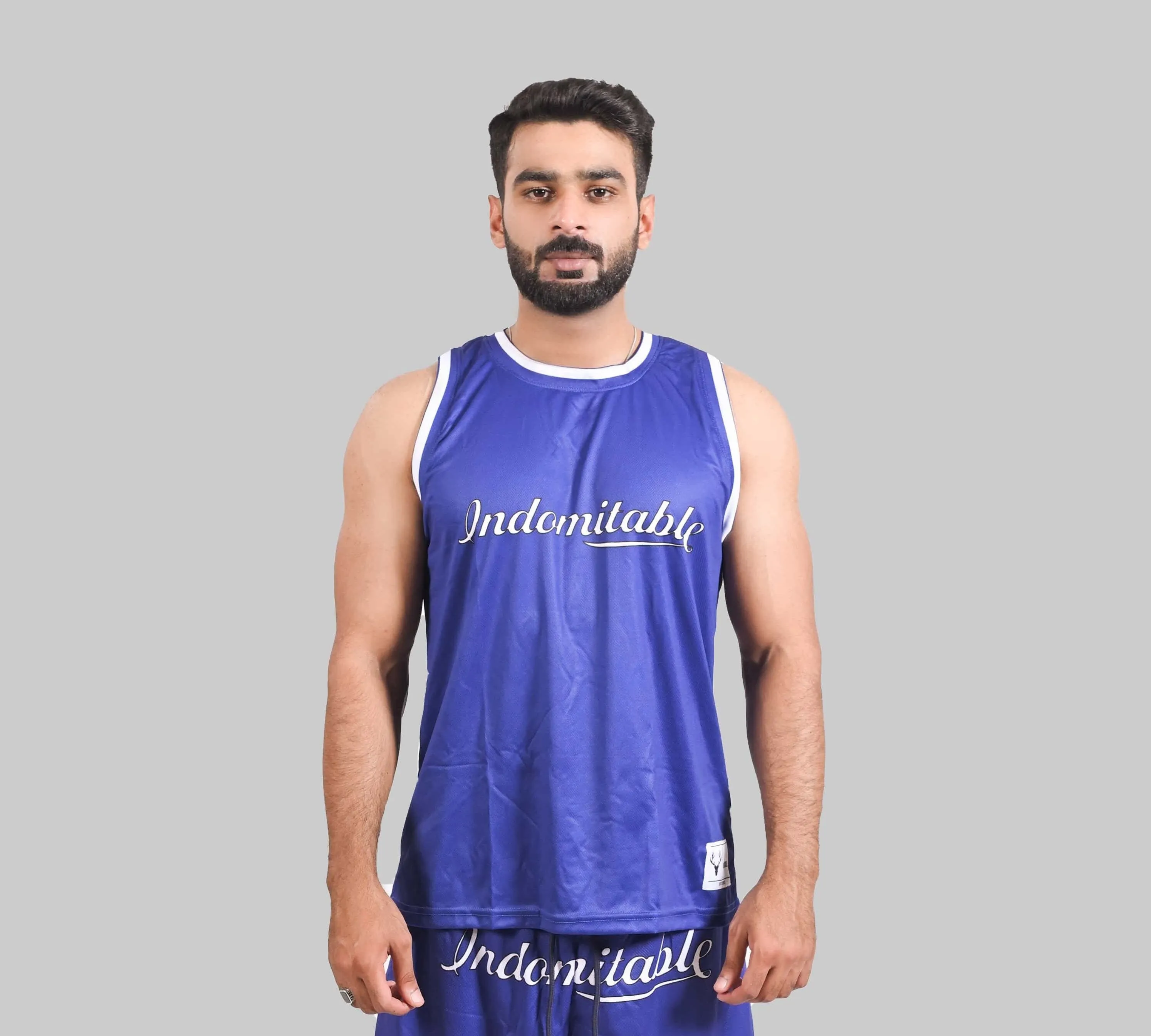 BreezyMesh Dri-Fit TankTop (NAVY BLUE & WHITE)