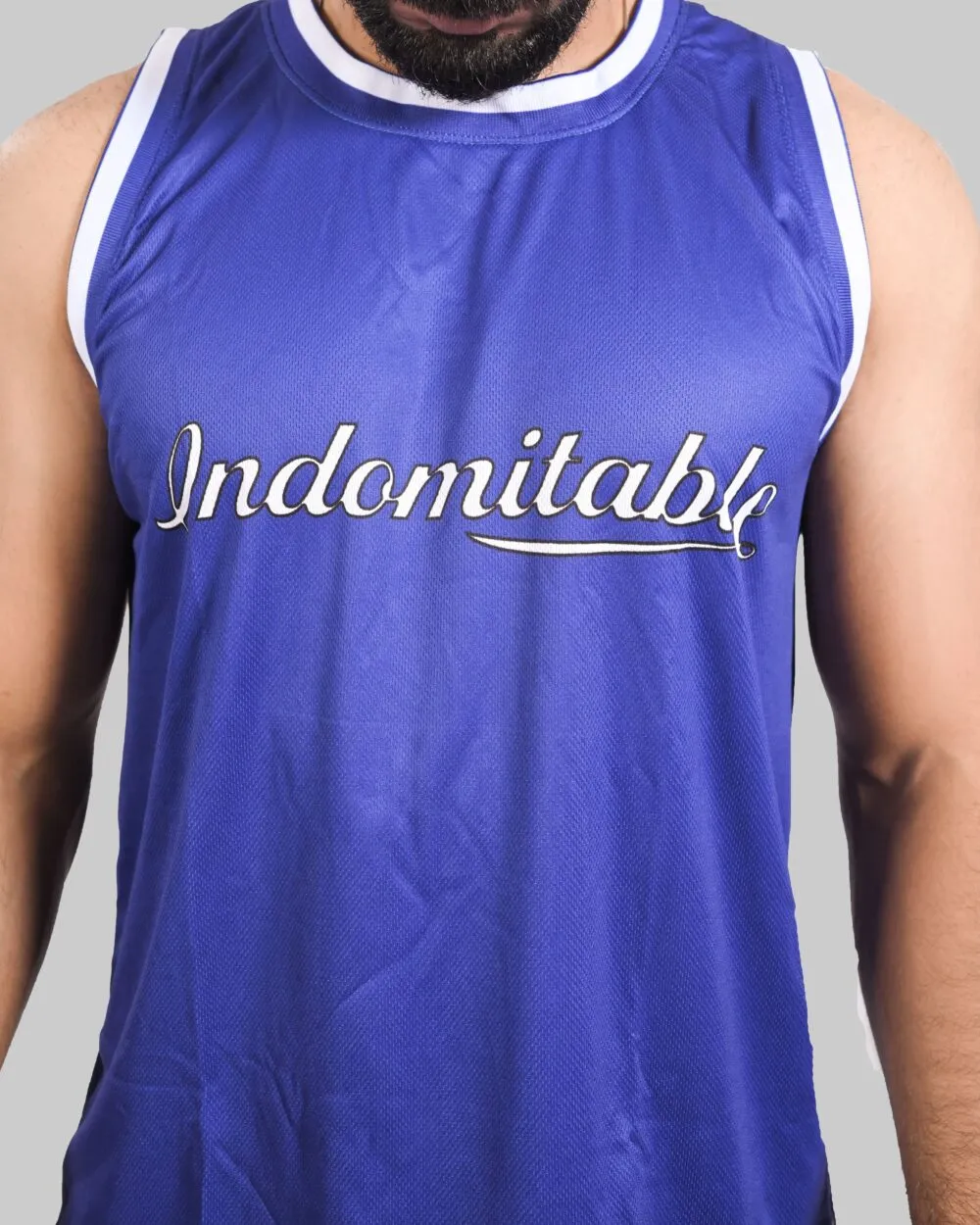 BreezyMesh Dri-Fit TankTop (NAVY BLUE & WHITE)