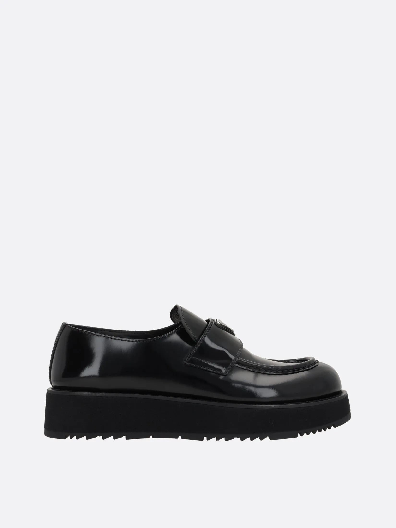Brushed Leather Flatform Loafers