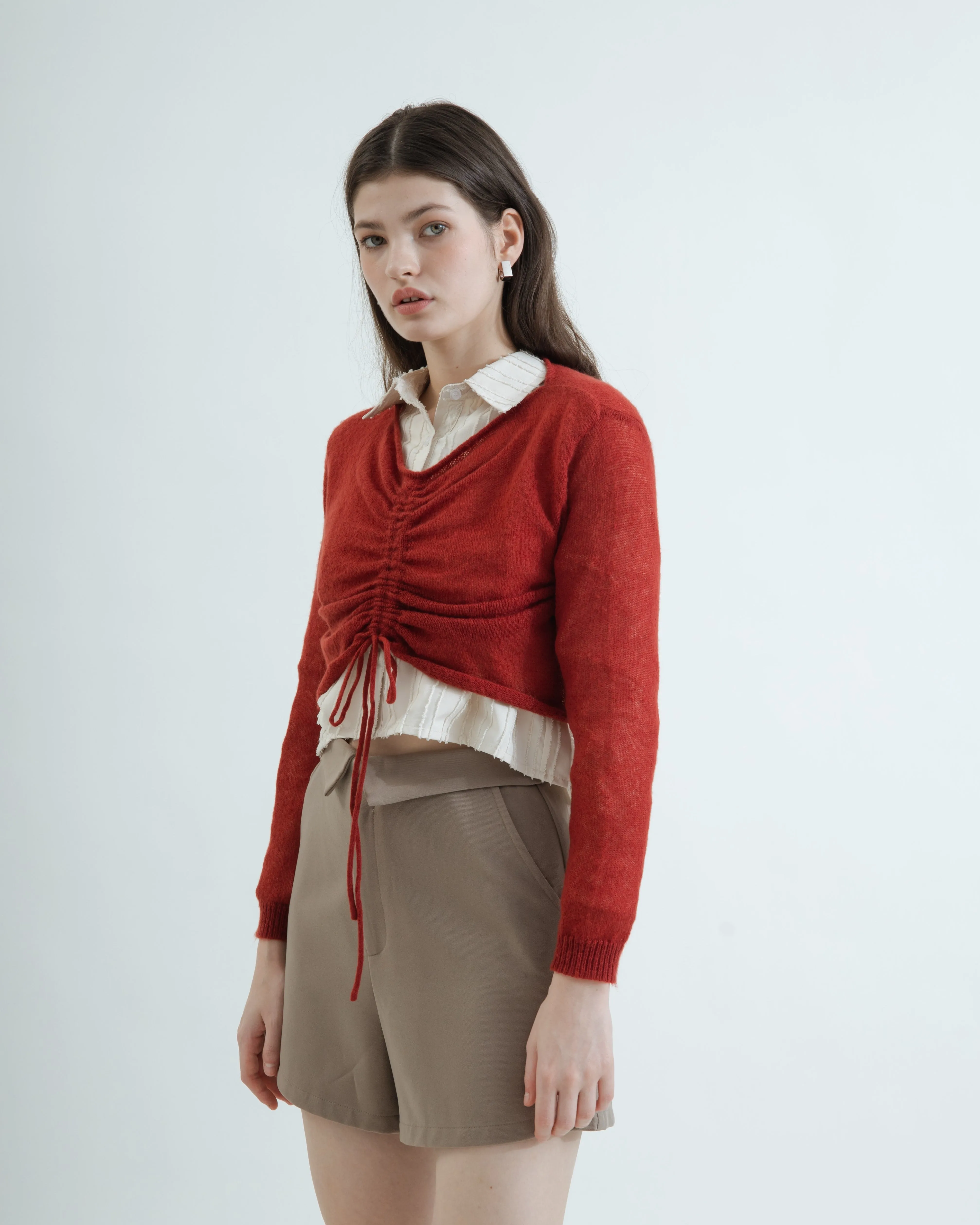 Collared Waist Shorts (Khaki)