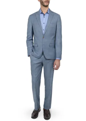 Construct Blue Mini Windowpane Suit Jacket