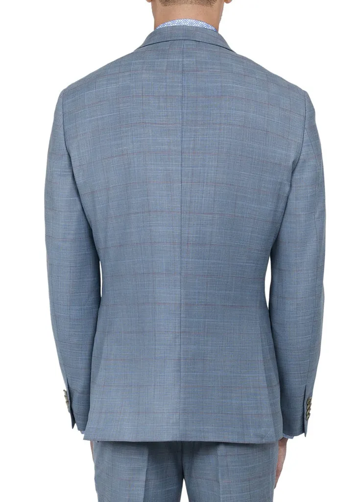 Construct Blue Mini Windowpane Suit Jacket