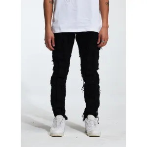 Crysp Denim Thrash Distressed Black Jeans (CRYF222-206)