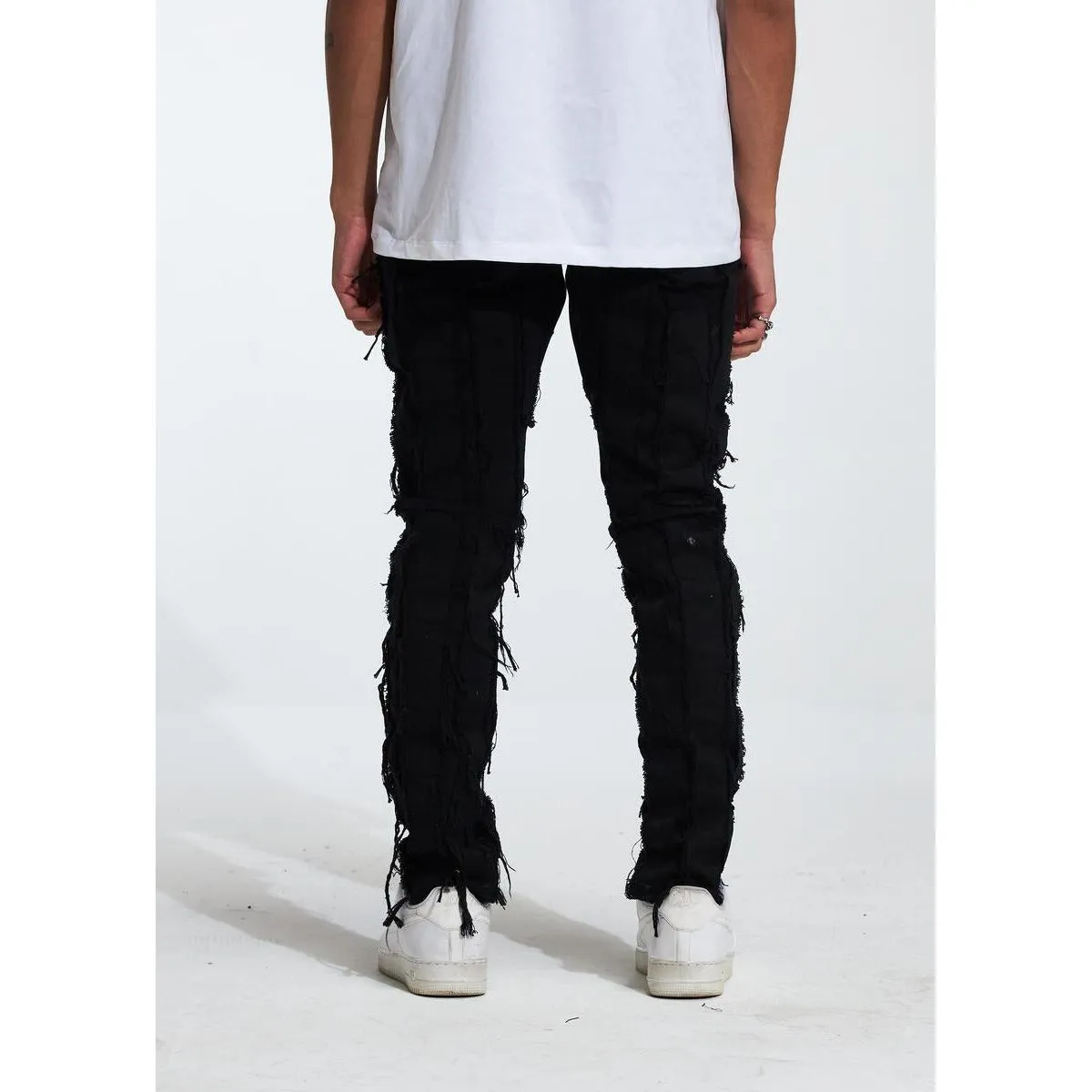 Crysp Denim Thrash Distressed Black Jeans (CRYF222-206)