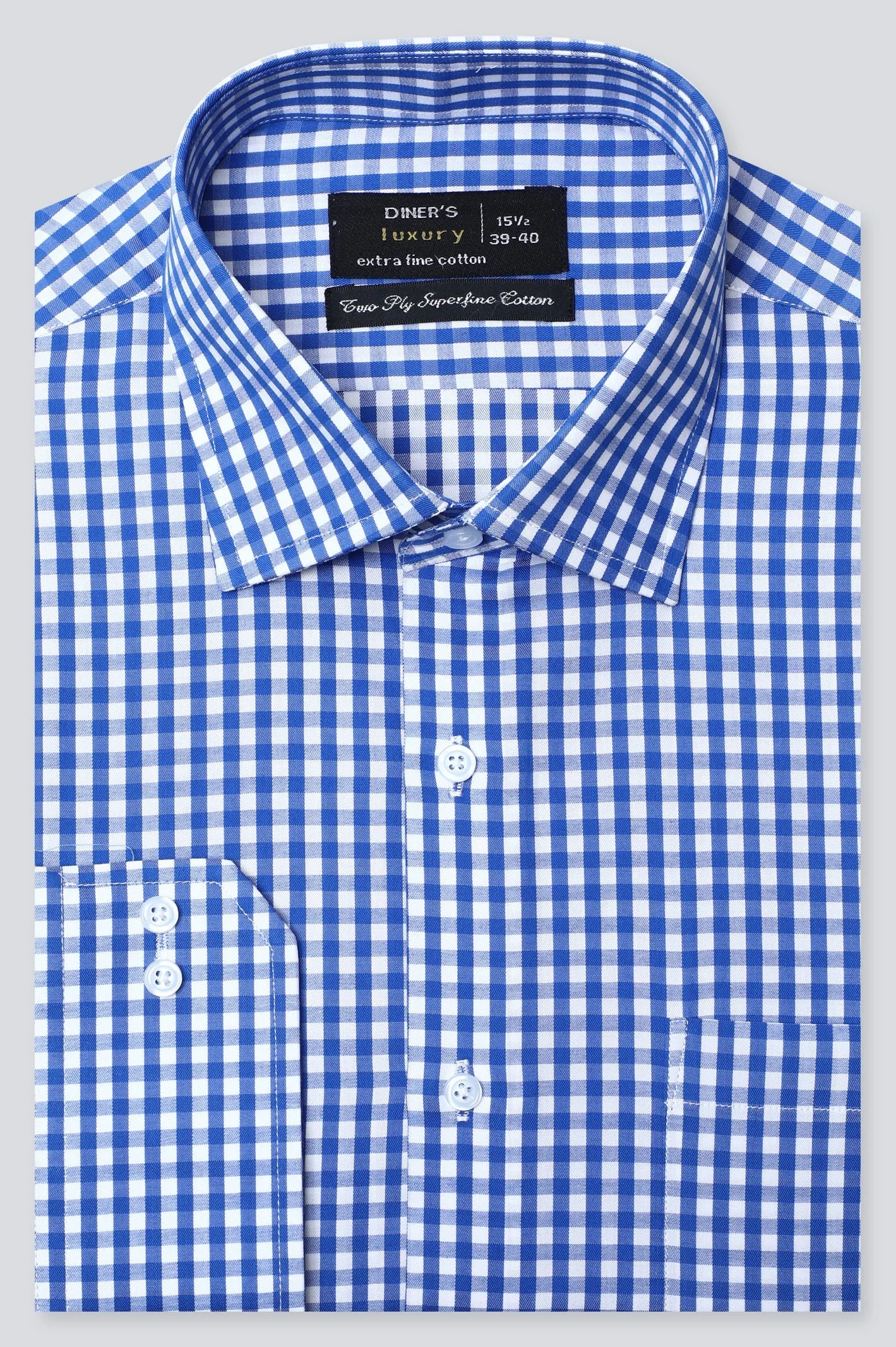 Dark Blue Check Formal Shirt