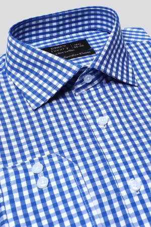 Dark Blue Check Formal Shirt