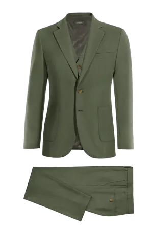 Dark Green Slim fit 3 piece 2-Button Suit