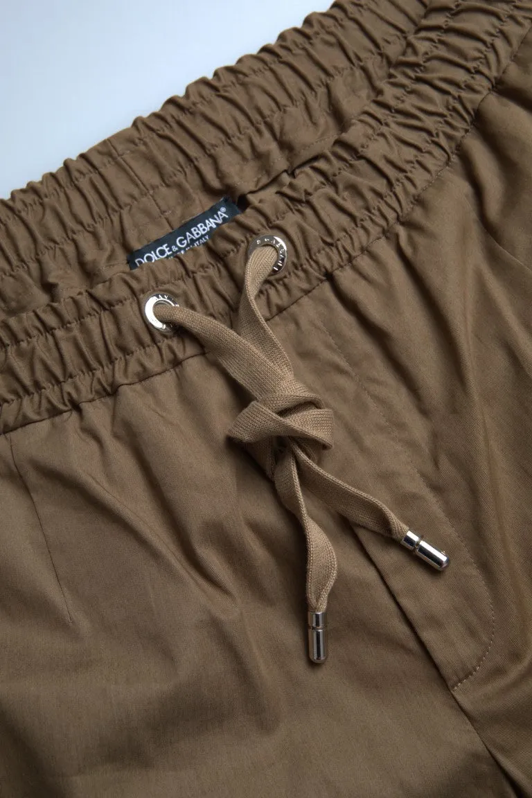 Dolce & Gabbana Elegant Brown Silk Blend Taormina Suit