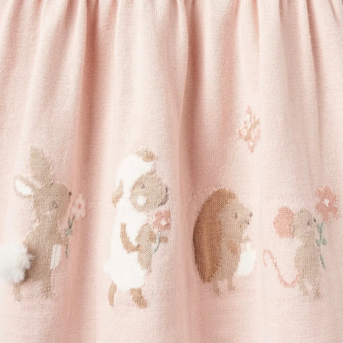 Elegant Baby Knit Flutter Sleeve Dress w/ Bloomer ~ Garden Picnic Bunny