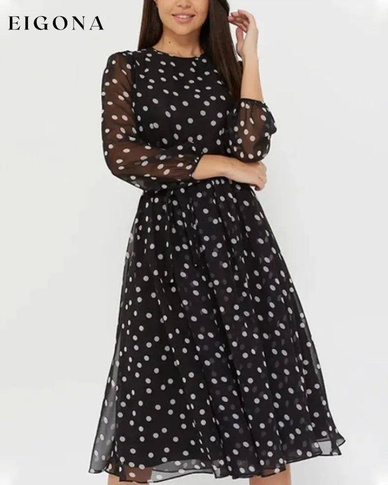 Elegant polka dot print dress