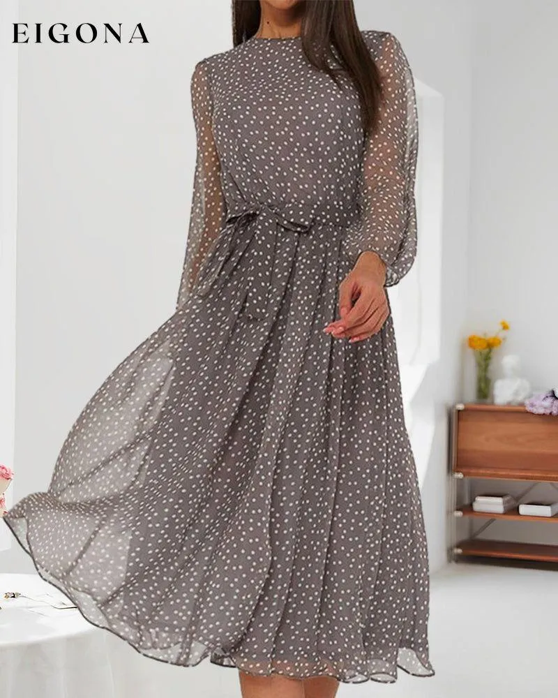 Elegant polka dot print dress