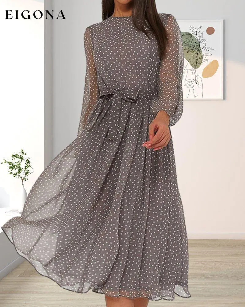 Elegant polka dot print dress