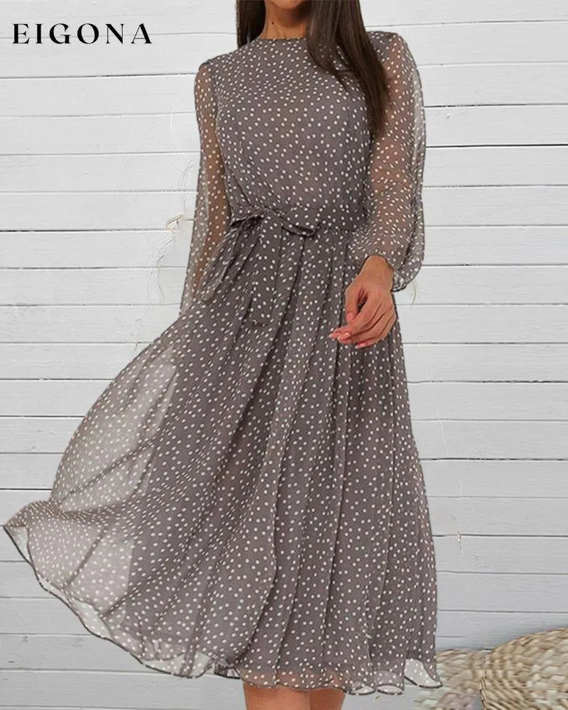 Elegant polka dot print dress