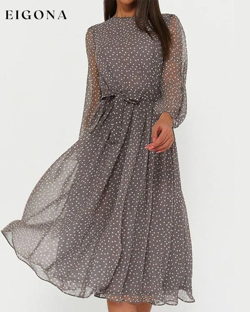 Elegant polka dot print dress