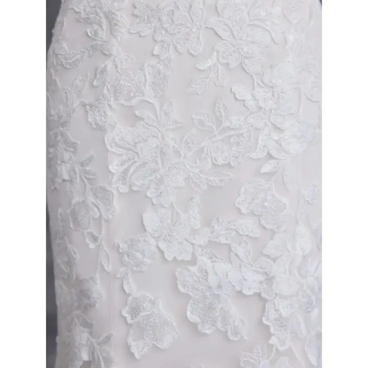 Elegant White V Neck Lace Appliques Tulle Mermaid Long Wedding Dresses,WGP209