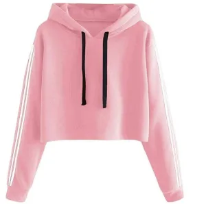 Europe Short Hooded Sweatshirt Women Trendy Casual Long Sleeved INS Lazy Outerwear