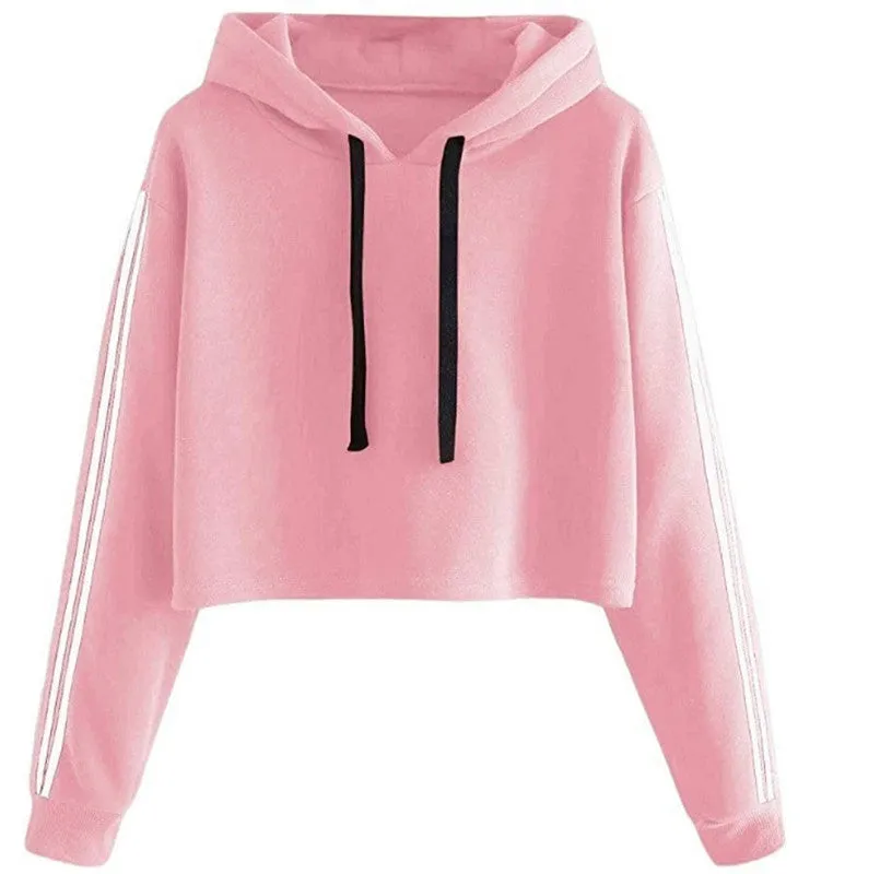 Europe Short Hooded Sweatshirt Women Trendy Casual Long Sleeved INS Lazy Outerwear