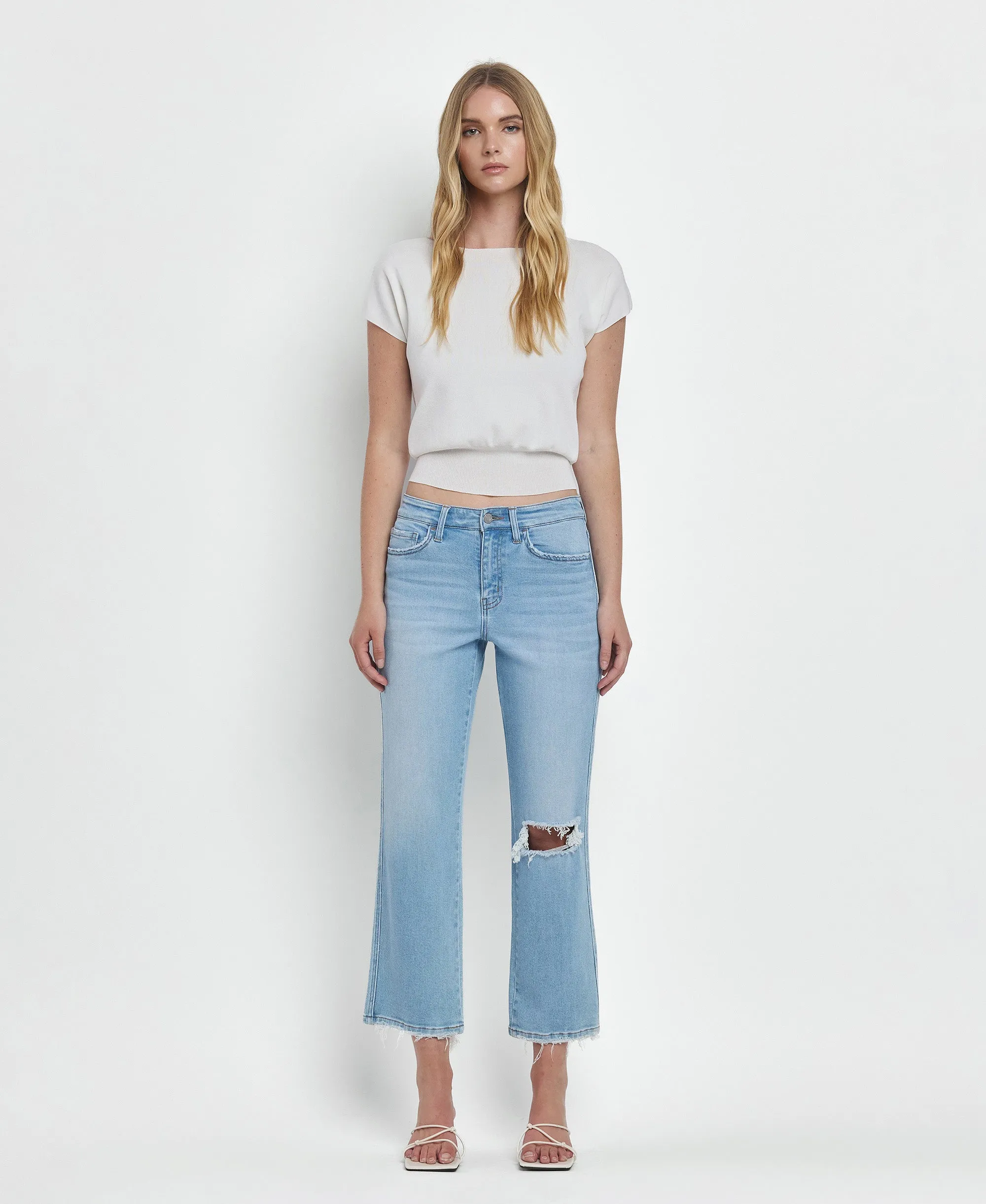 Fabulously - High Rise Crop Straight Jeans