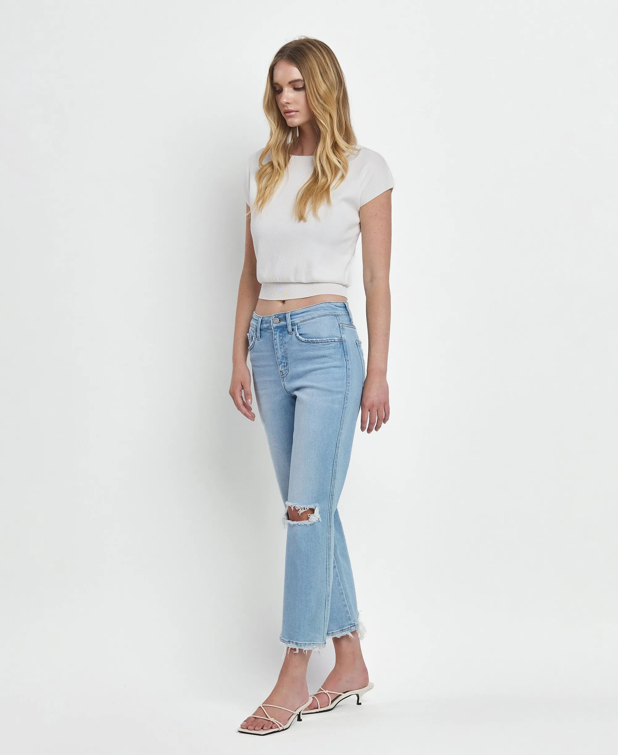 Fabulously - High Rise Crop Straight Jeans