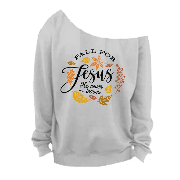 Fall & Autumn Sweatshirts - Off The Shoulder Tops for Womens - Sizes S - 5XL - With Raw Edge Neckline - Several Designs