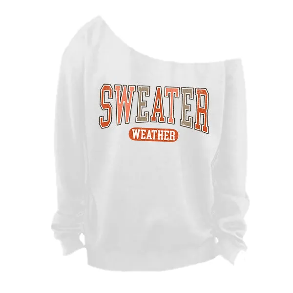 Fall & Autumn Sweatshirts - Off The Shoulder Tops for Womens - Sizes S - 5XL - With Raw Edge Neckline - Several Designs