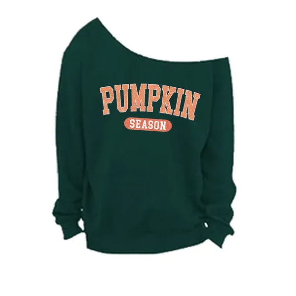 Fall & Autumn Sweatshirts - Off The Shoulder Tops for Womens - Sizes S - 5XL - With Raw Edge Neckline - Several Designs