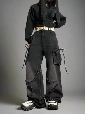 Fall Raw Edge Cargo Jeans