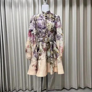 Floral Linen Elegant Dresses