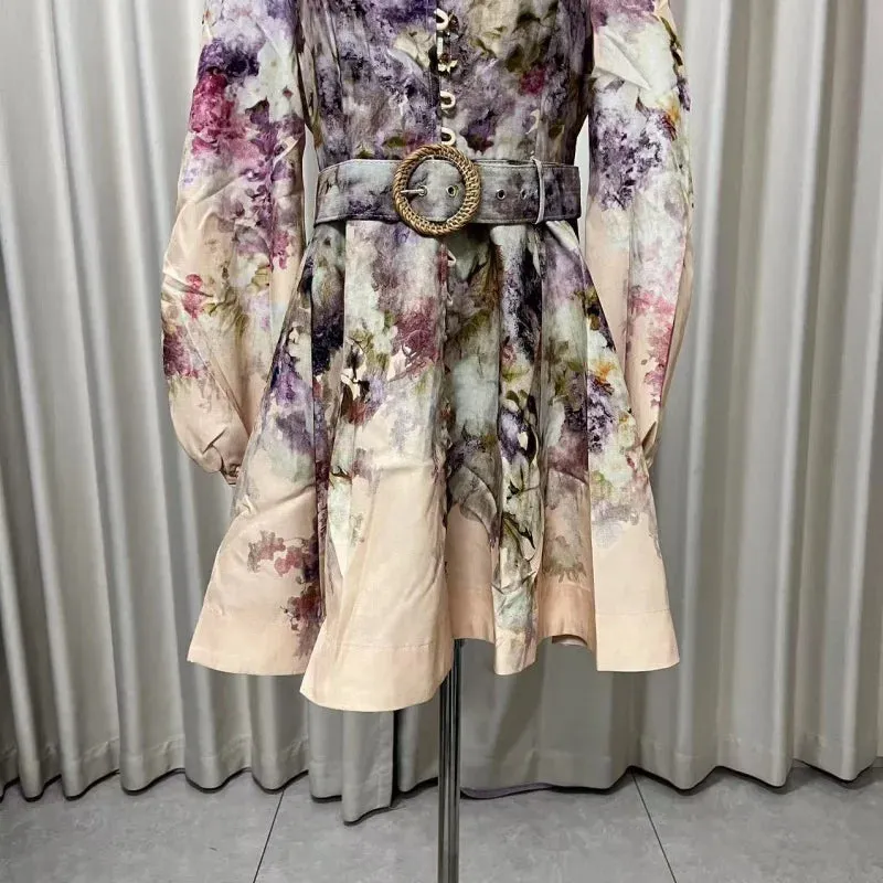 Floral Linen Elegant Dresses