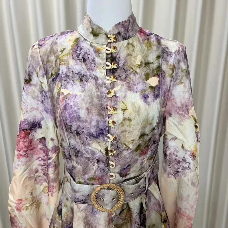 Floral Linen Elegant Dresses