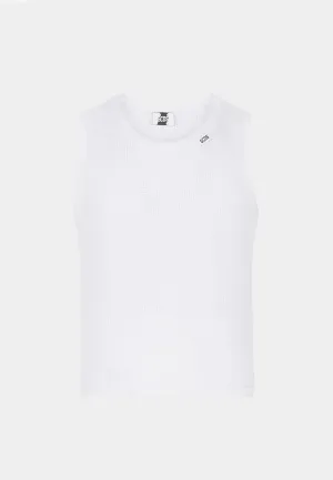 Gcds Open Knit Tank Top Off White