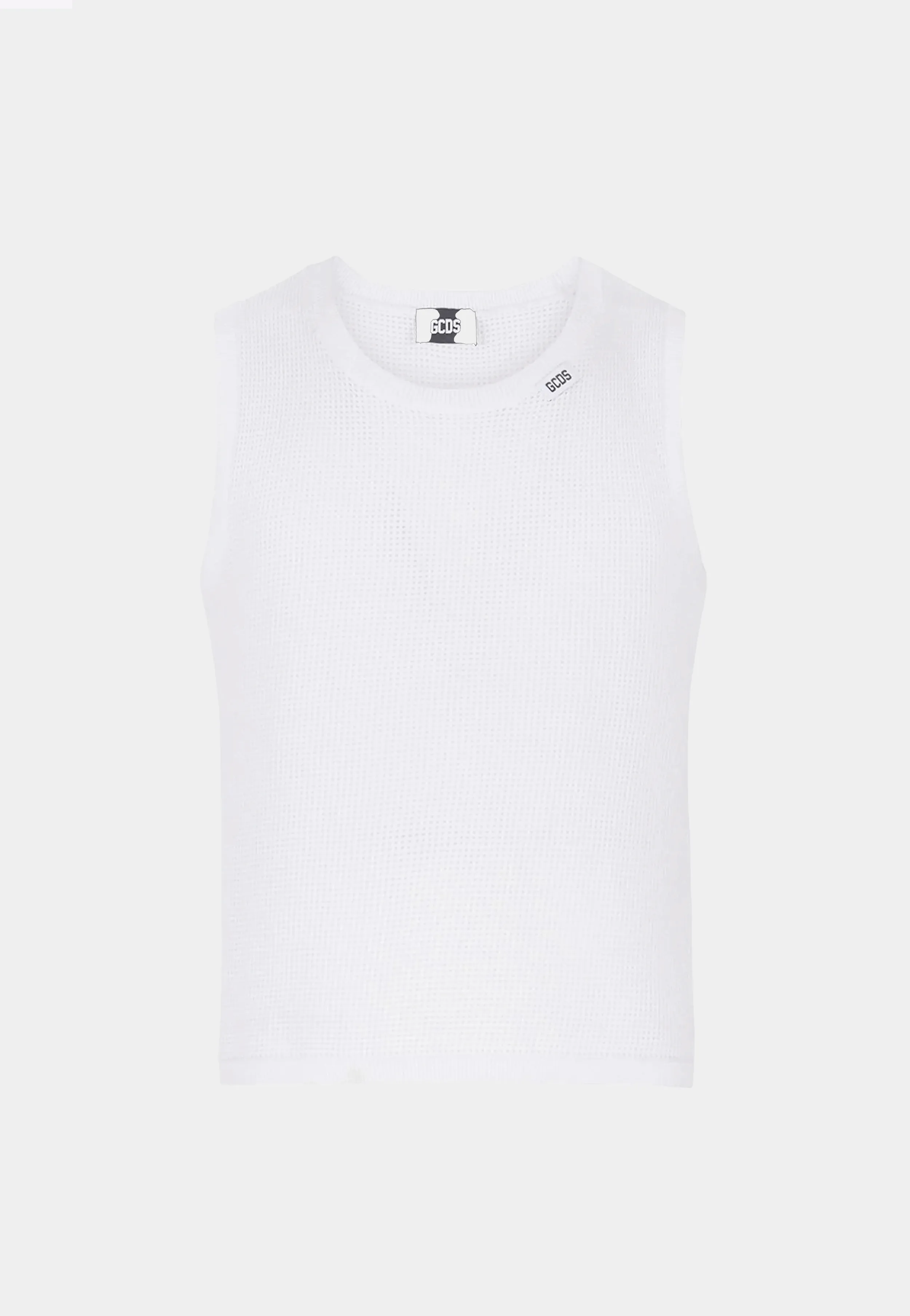 Gcds Open Knit Tank Top Off White