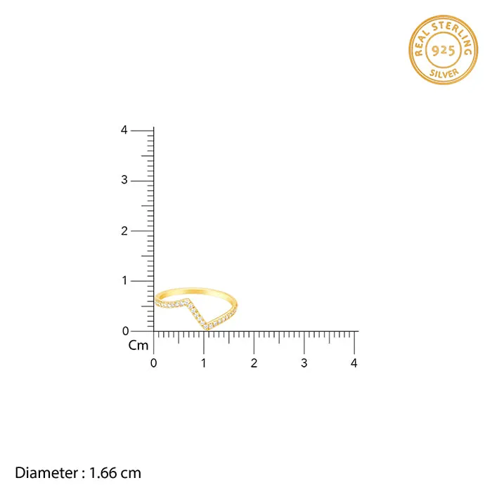 Golden Edgy Waves Ring