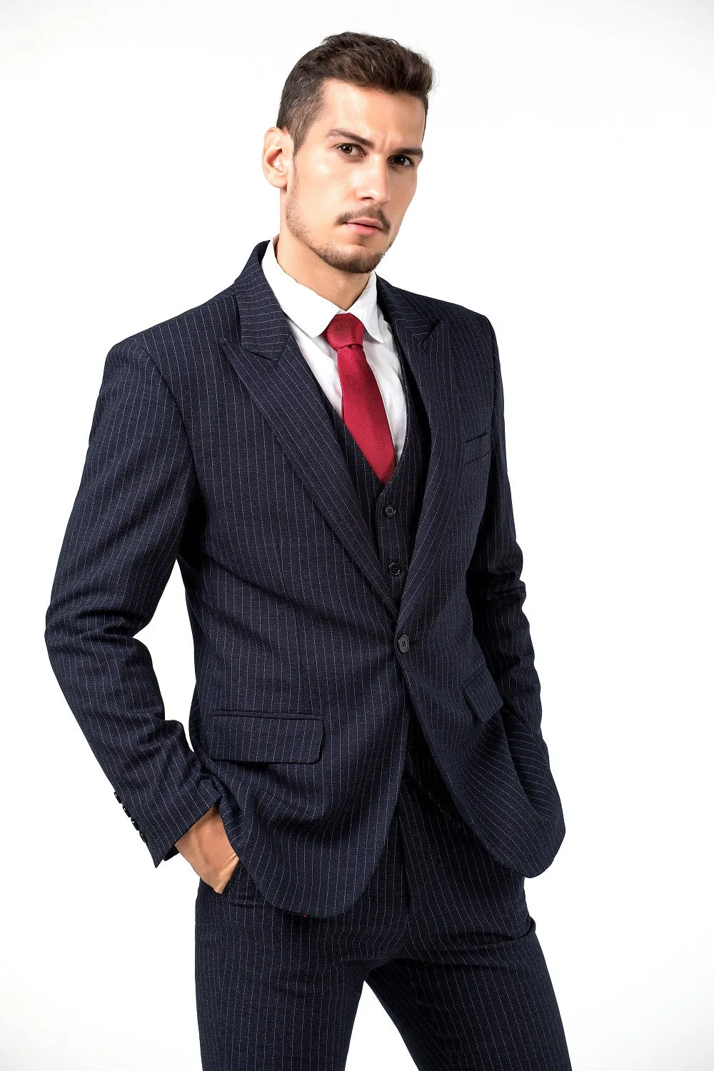 Grey Black Navy Slim Fit Formal Party Business 3 Piece Men Suits