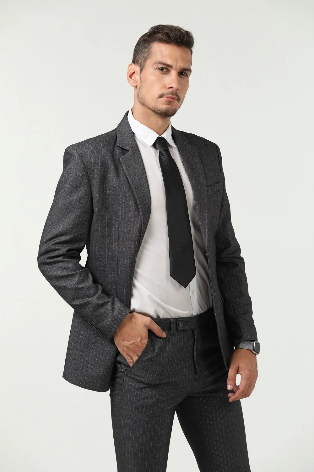 Grey Black Navy Slim Fit Formal Party Business 3 Piece Men Suits